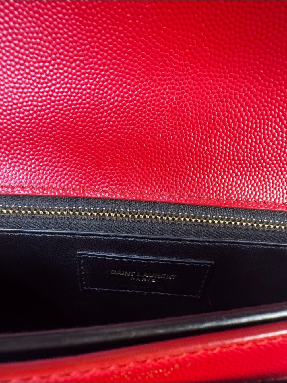YSL Saint Laurent Cassandre Red Leather Chain Shoulder Bag - Picture 10 of 16